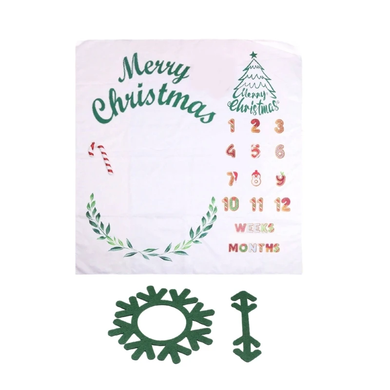 

Christmas Themed Baby Blanket Newborns Wrap Towel Photography Background Cloth Record Child's Growth