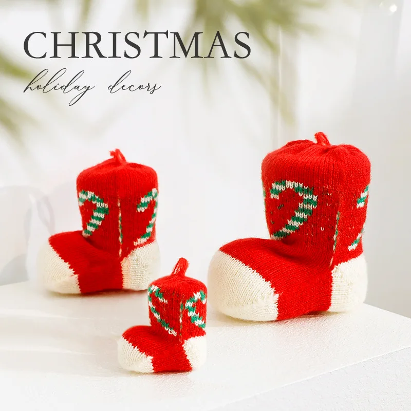 

1/3Pcs New Mini Red Christmas Sock Ornaments Xams Tree Decorations Colored Boot Hanging 2026 New Year Decorations