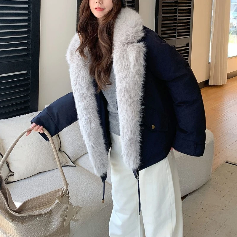 

Autumn Winter New Style Fashionable Foreign Trade Winter Jacket for Women A Charming Elegant Hooded Mid-length Cotton Coat