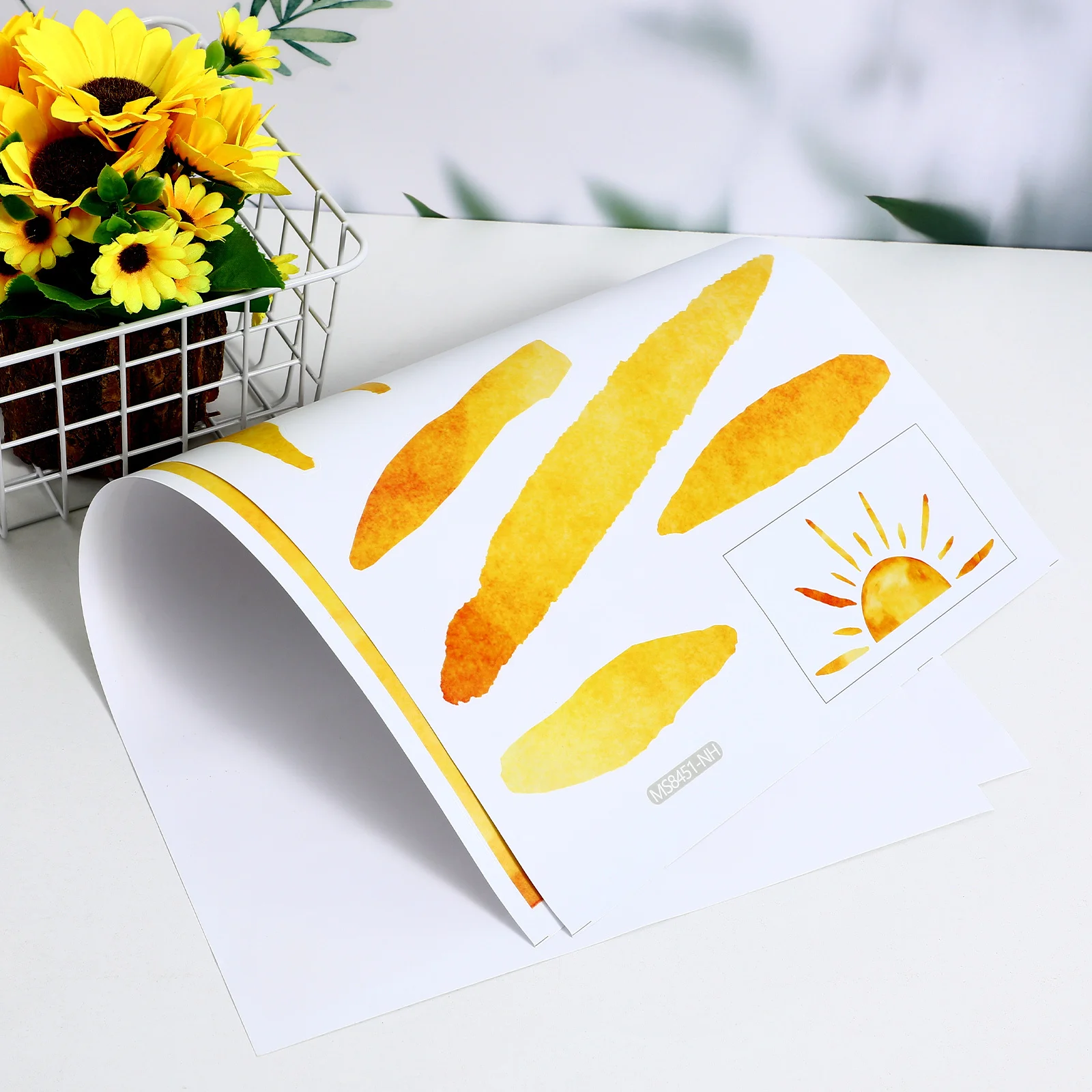 

Sun Wall Decal 1 Piece Half Sun Shape and Stick Kids Room Nursery Bedroom Decor Sturdy PVC Waterproof Adhesive