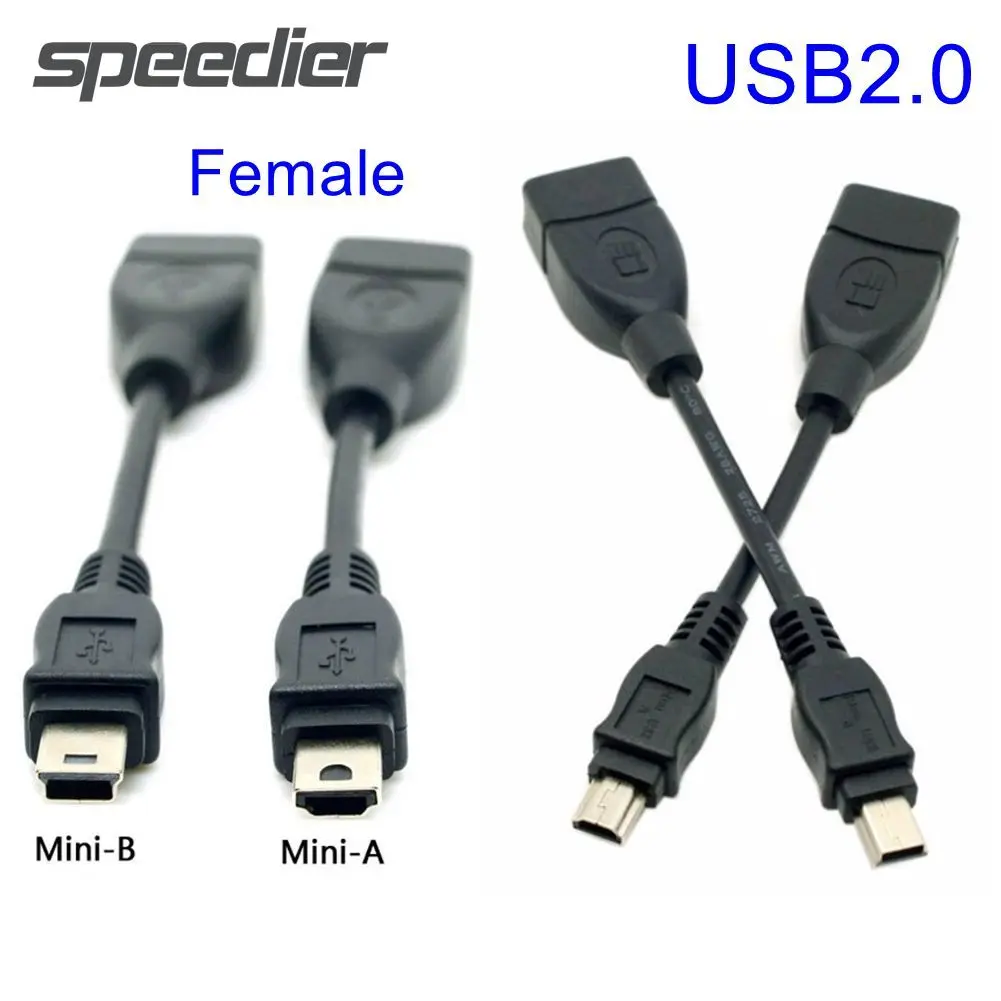 10CM Mini USB 2.0 Type A & Mini USB 2.0 Type B to USB Female OTG Cable DV DC USB2.0 MINI HOST OTG Adapter Cable USB Flash Drive