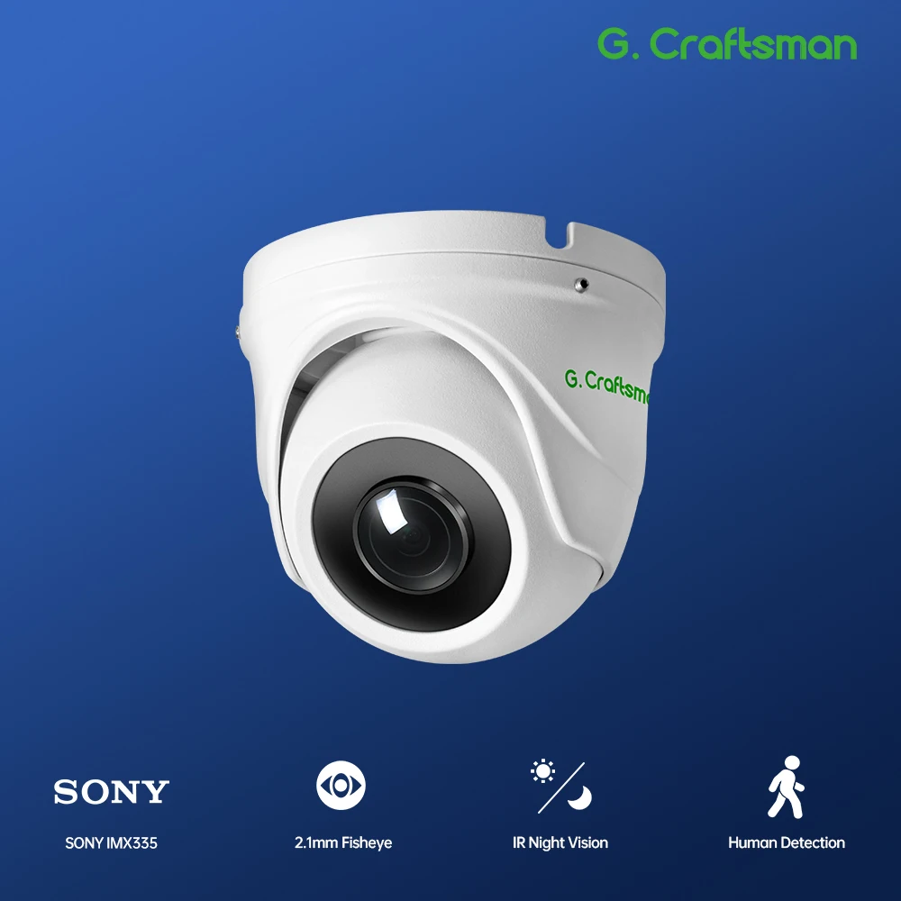 

C-R,HD 5MP 2.1mm Wide Angle,CCTV Security Surveillance, Human & Vehicle Detection, Indoor G.Craftsman