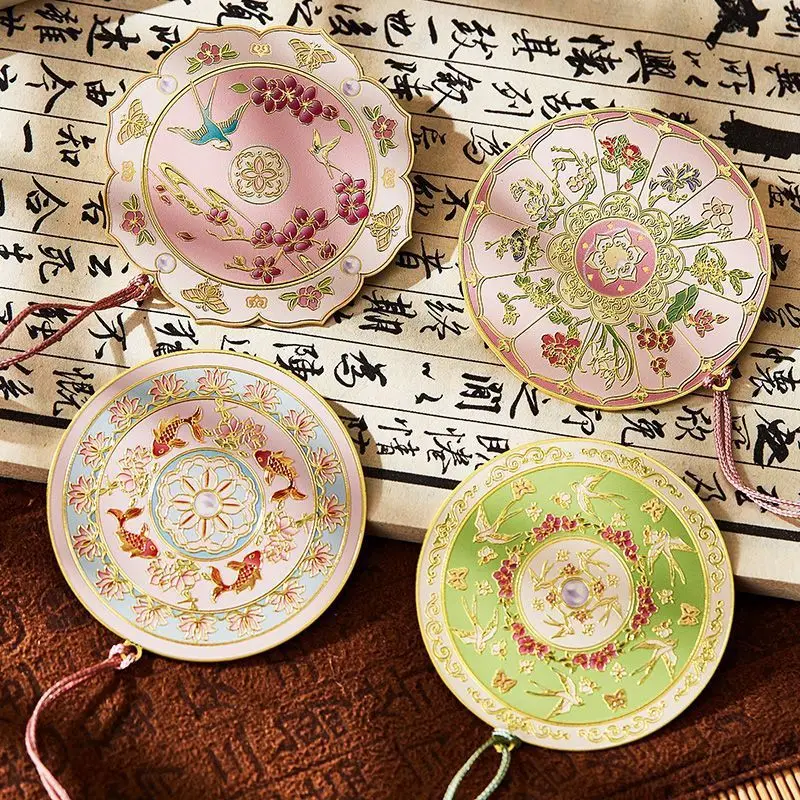 

Креативная красочная металлическая круглая закладка с цветочным принтом и кисточкой в подарок для учителей, студентов, любителей книг