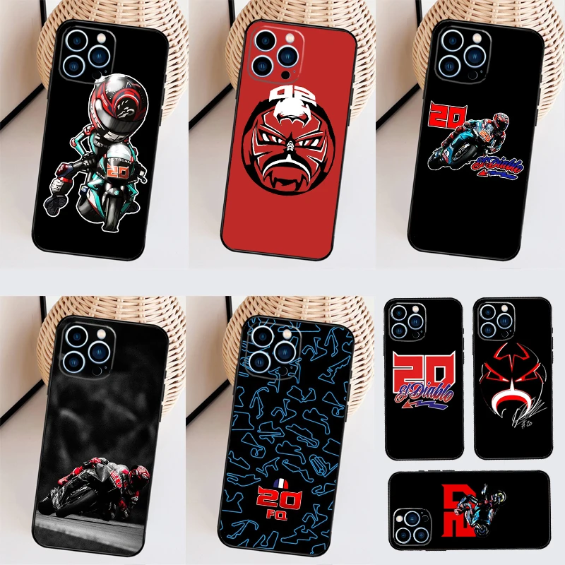 Capa de telefone Moto Fabio Quartararo, capa para iPhone 15 Pro Max, 11, 12, 13 Mini, 14 Plus, X, XR, XS Max, SE, 2020, 2022, 7, 8