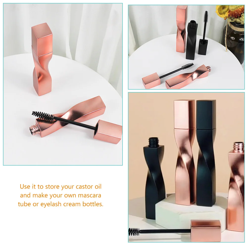 4 Stück Mascara-Röhre, leere nachfüllbare Flaschen, Wimpernbürste, Wimpernserum-Behälter, Zauberstab-Applikator für die Reiseaufbewahrung