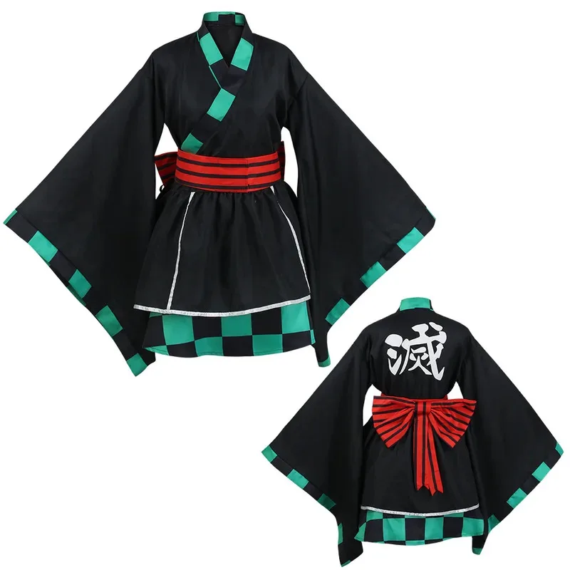 DY2025Anime Temporada 2 Agatsuma Zenitsu Kamado Tanjirou Rengoku disfraz de Cosplay femenino uniforme peluca Anime vestido tipo kimono mujeres hombres
