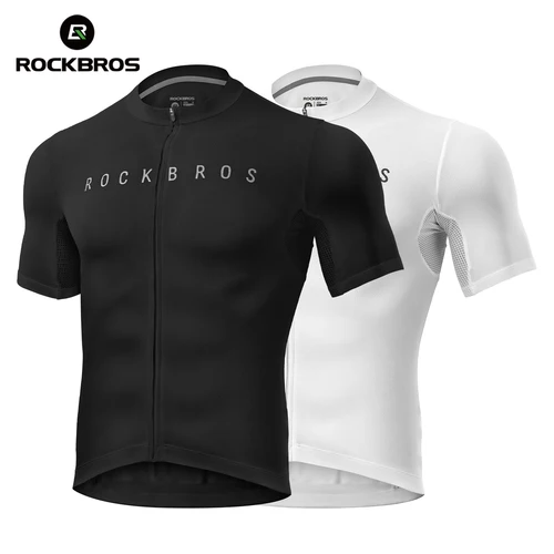 ROCKBROS-Camiseta deportiva de manga corta de secado rápido, camisetas de gimnasio, camiseta de Fitness, ropa deportiva transpirable, camiseta de ciclismo