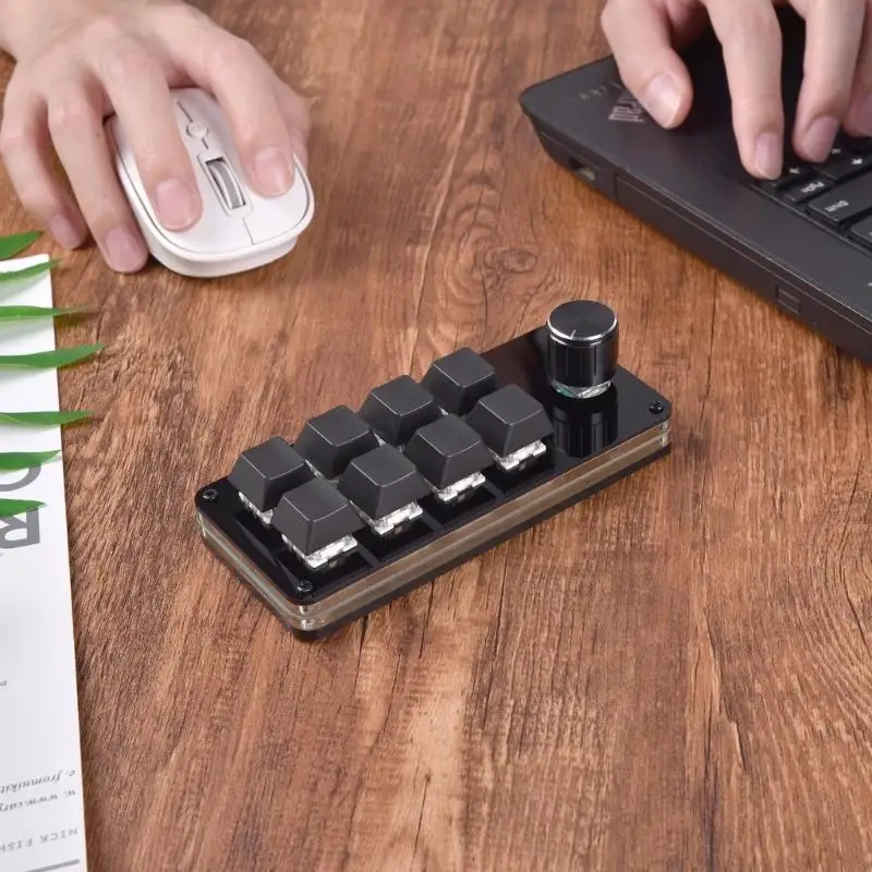 A9LF 8 Key 1 Knob Mechanical Keyboard Mini Button Pad For Hot Swap Gaming DIY Keypad