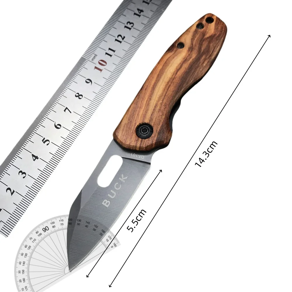 High Quality BK DA101 Pocket Folding Knife Stainless Steel Blade Steel + Wood Handle EDC Outdoor Camping Survival Hiking Tools