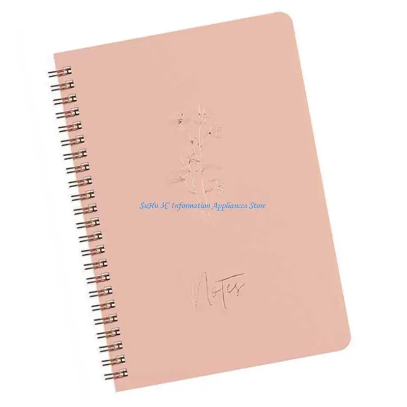 دفتر ملزمة بلفائف مزدوجة لكتابة 120 صفحة دفاتر يومية مبطنة دفتر ملاحظات مسطر للكلية للنساء والرجال 14.8 × 21 سم