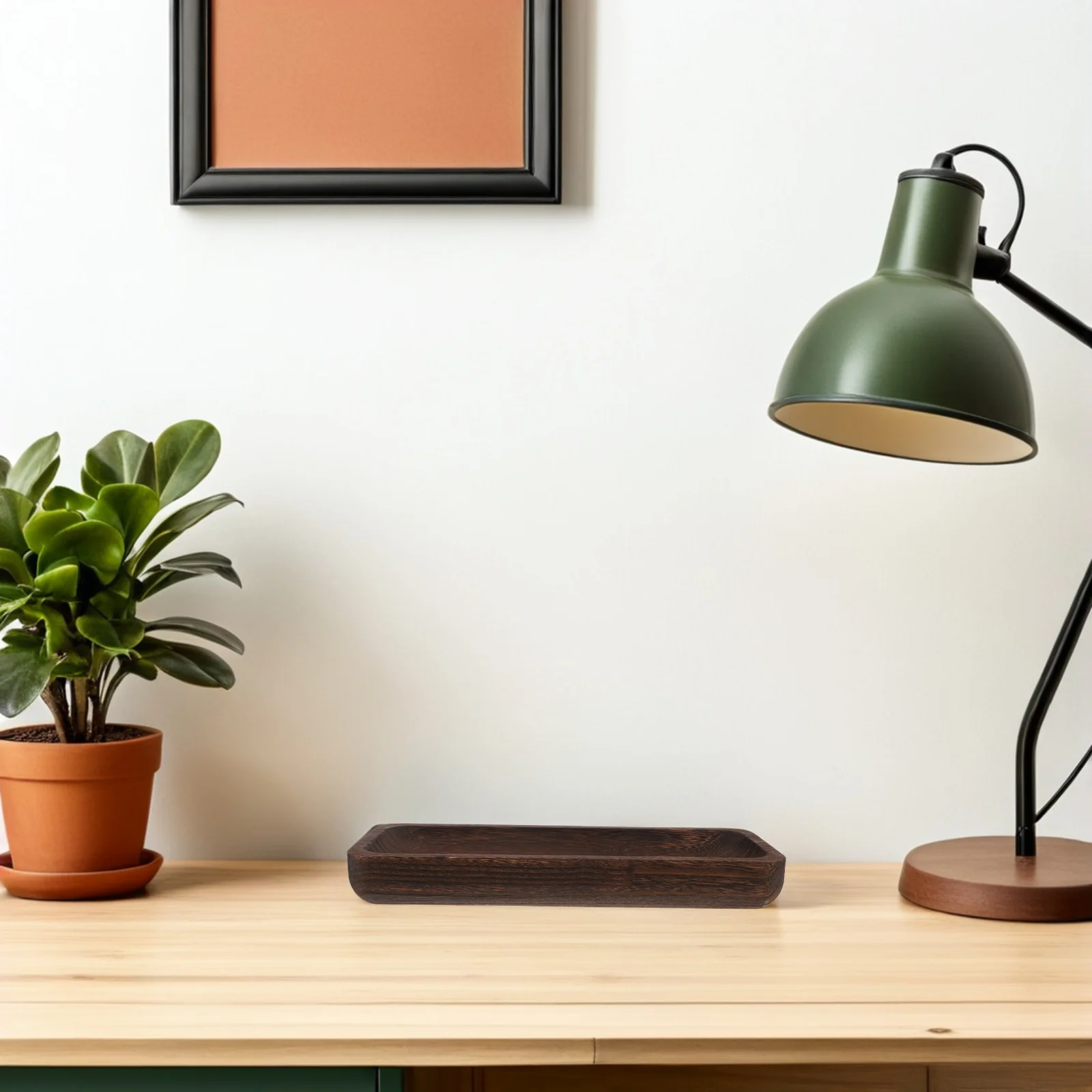 

Rustic Rectangular Wood Decorative Tray 31.8x11.8cm Farmhouse Style Kitchen Counter Bathroom Organizer for Jewelry Candles