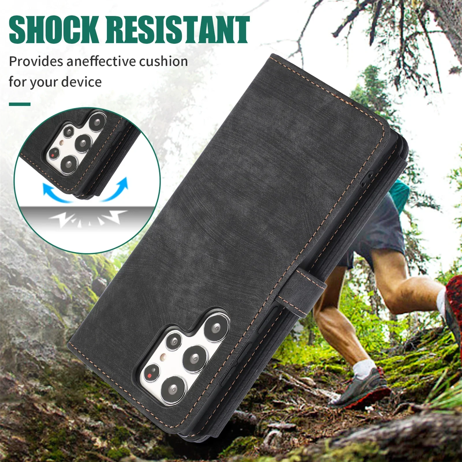 Handyhülle für Samsung Galaxy S23 S24 FE S25 S26 Ultra Edge Plus A16 A06 A26 A36 A56 A27 A37 A57 Cover Reißverschluss-Brieftasche Crossbody – Detail 5