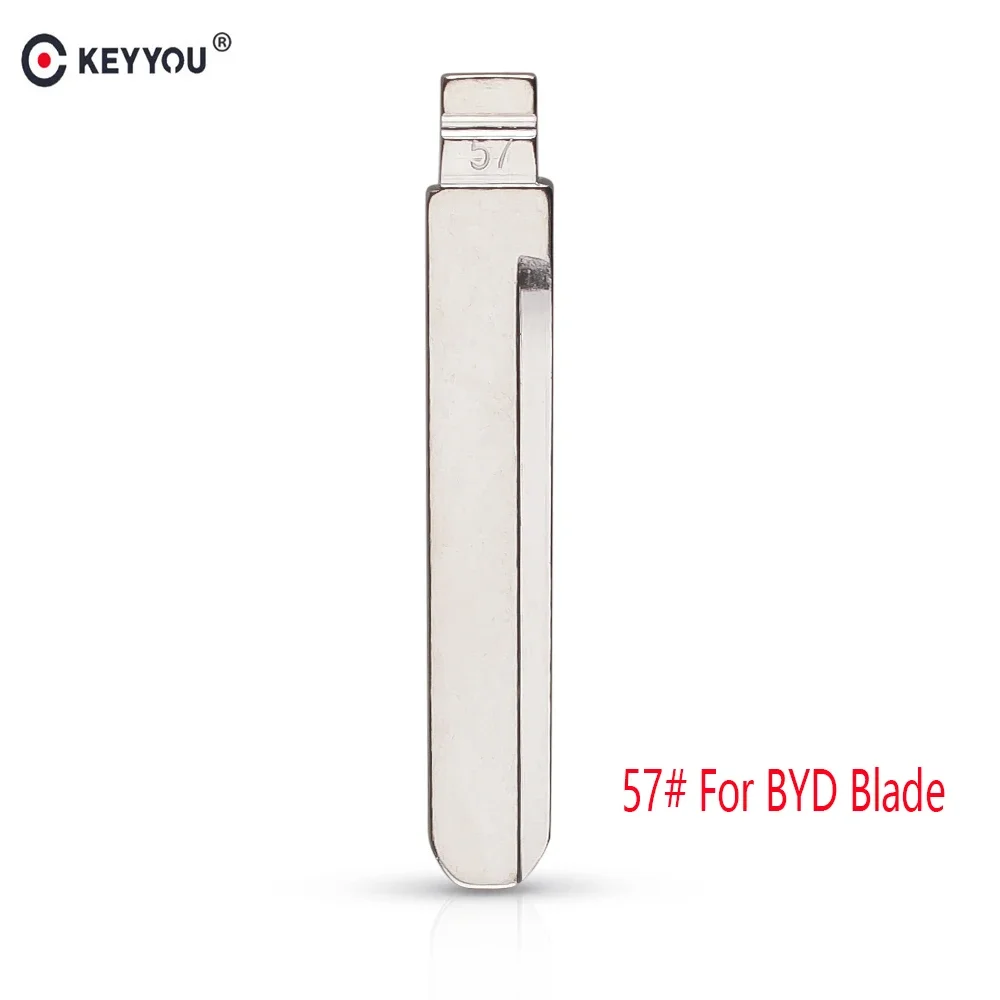 

KEYYOU 10 pcs/lot Metal Blank Uncut Flip KD Remote Key Blade Type #57 for BYD F3 (Left) Succe NO. 57 Blade