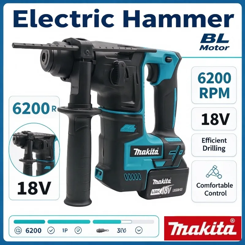 Makita hammer drill 18V cordless brushless hammer drill wireless electric drill suitable for Makita 18V battery Power Tools