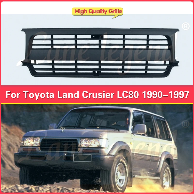 Exterior Accessories Medium net Modified Front Racing Grille Grills ABS Mask Fit For Land Crusier Prado LC80 1990-1997