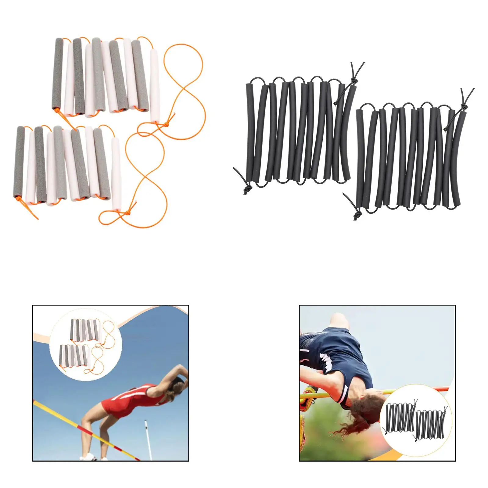 Easy Install Bungee Crossbar High Jump Elastic Rope Foldable Track and Field Equipment for Fitness