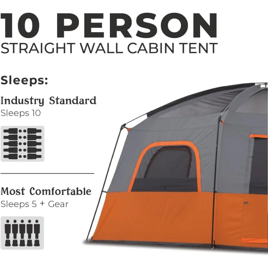 Large Multi Room Cabin Tent for Family Camping and Outdoor Adventures Suitable for 10 to 12 People Ideal for Car Camping Weathe