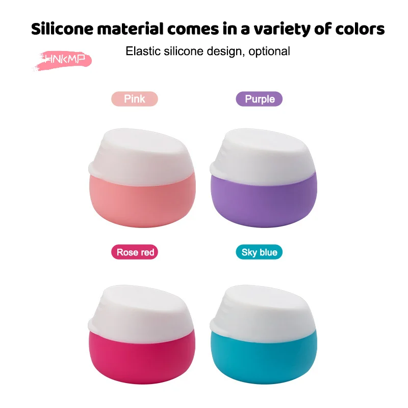 Pot de voyage Portable en Silicone de 20ml, avec couvercle, cosmétique, visage, corps, crème pour les mains, boîte à pilules, Mini bijoux, récipient de poudre de crème, 1 pièce