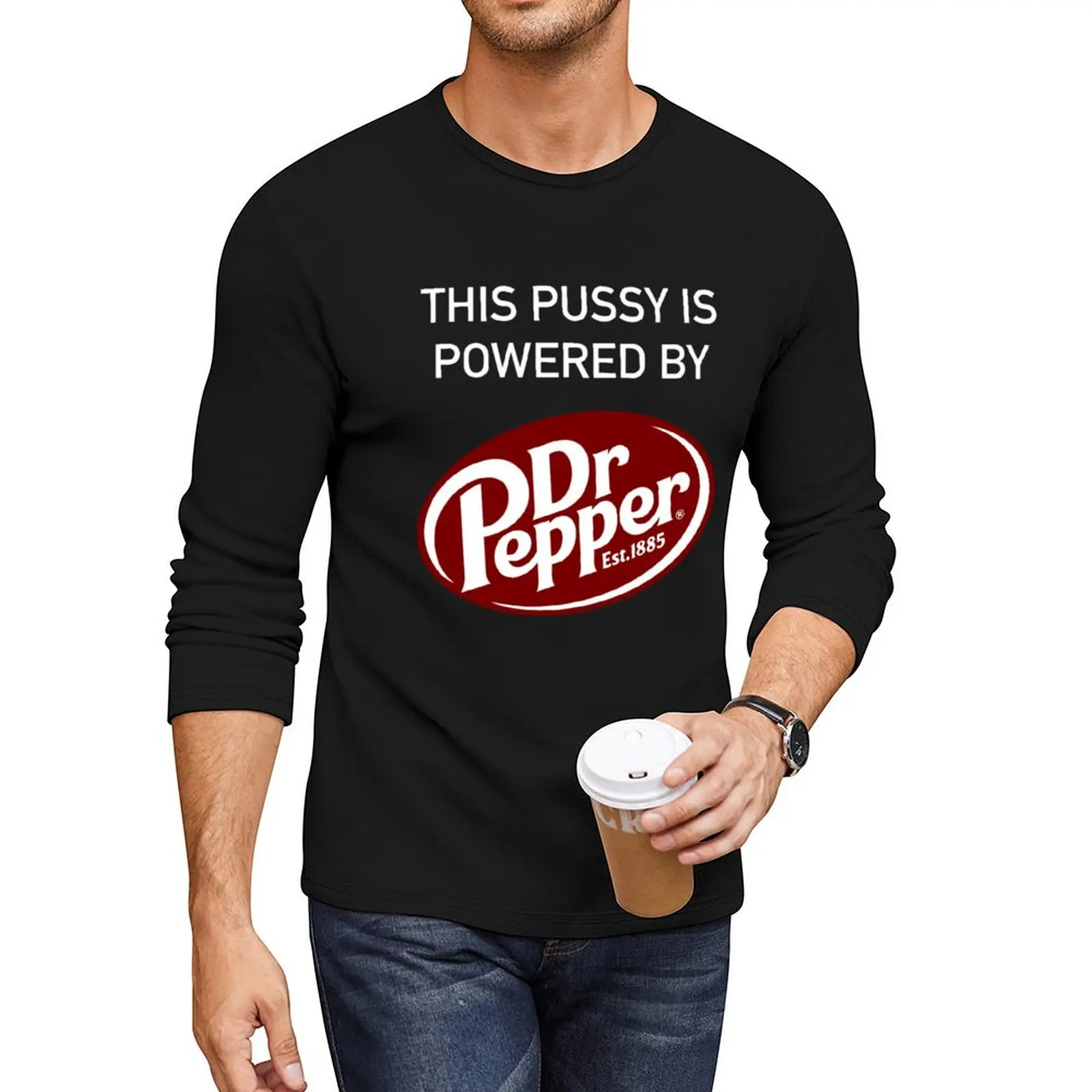 

This Cat Is Powered By Dr Pepper Long T-Shirt boys t shirts t-shirts man funny t shirts for men