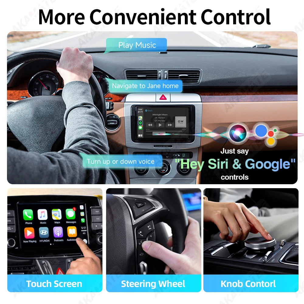 2IN1 سلكي صغير إلى CarPlay لاسلكي Android Auto Dongle محول ذكي عالمي لفولكس واجن فولفو تويوتا نيسان بنز أودي #3