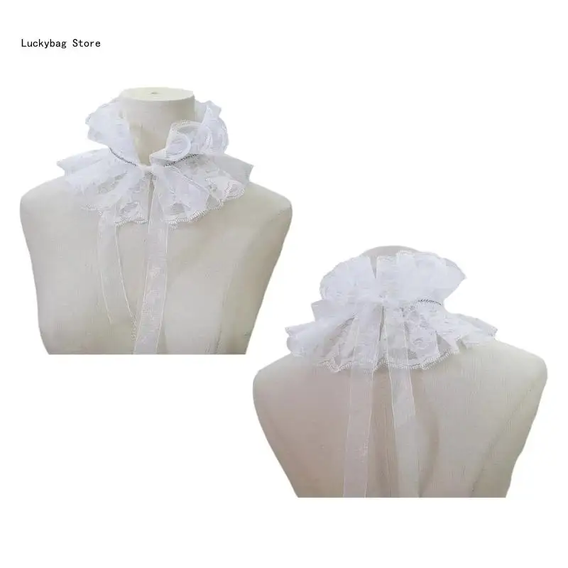 

Ruffle Choker Sweet Ruffled Collar Elizabethan Collar Medieval Cosplay Accessories Casual Decorative Shirt Dress Collar