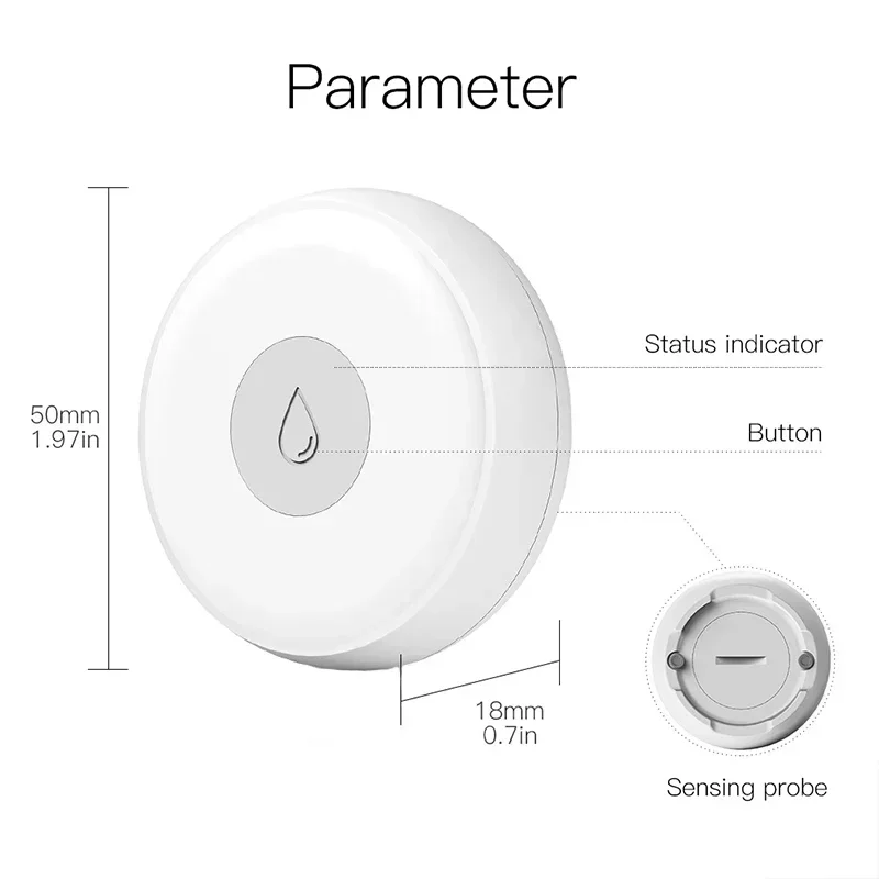 ZigBee 스마트 홍수 센서 누수 감지기, 홍수 범람 경고 보안 경보 시스템, 투야 스마트 라이프 앱 리모컨