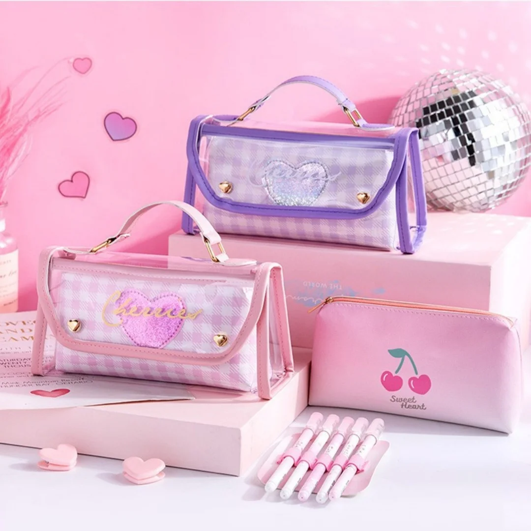 Adorable Fresh Style Large Capacity Pencil Case for Girls Mother-Daughter Set Junior High Stationery Box
