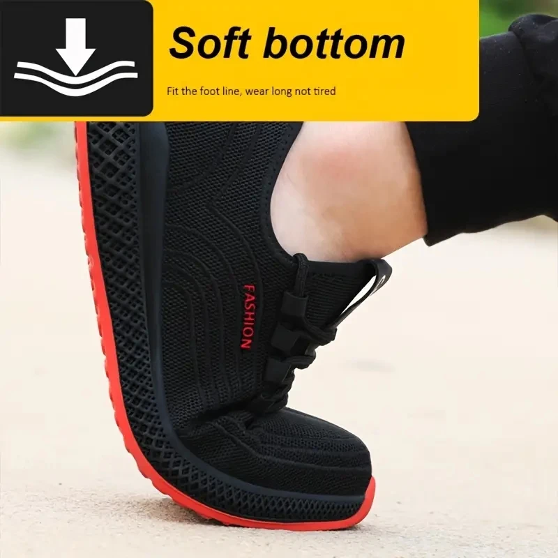 Work Safety Shoes Men Women Steel Toe Shoes Breathable Puncture-Proof Men Work Sneakers Boots Lightweight Safety Footwear Male