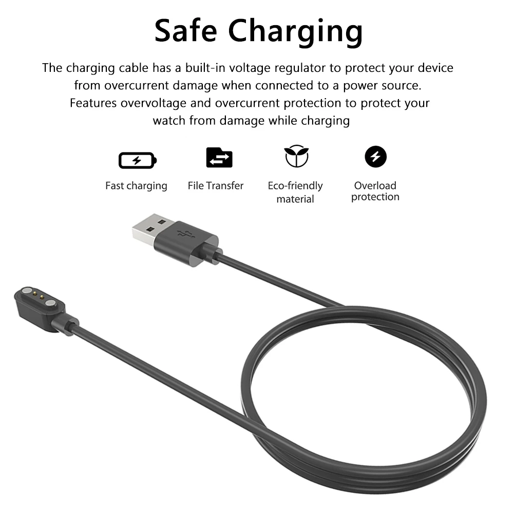 Magnetic Charger Cable Safety USB Smart Watch Charger Cord Replacement Accessories for Zeblaze Ares 3 Sports Watch