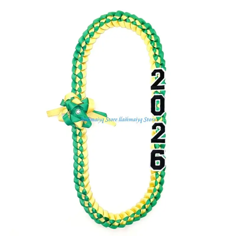 573B Class of 2024 Memorial Jewelry 6 Color Options Woven Fabric Collar Academic Achievement Necklace for Senior Week