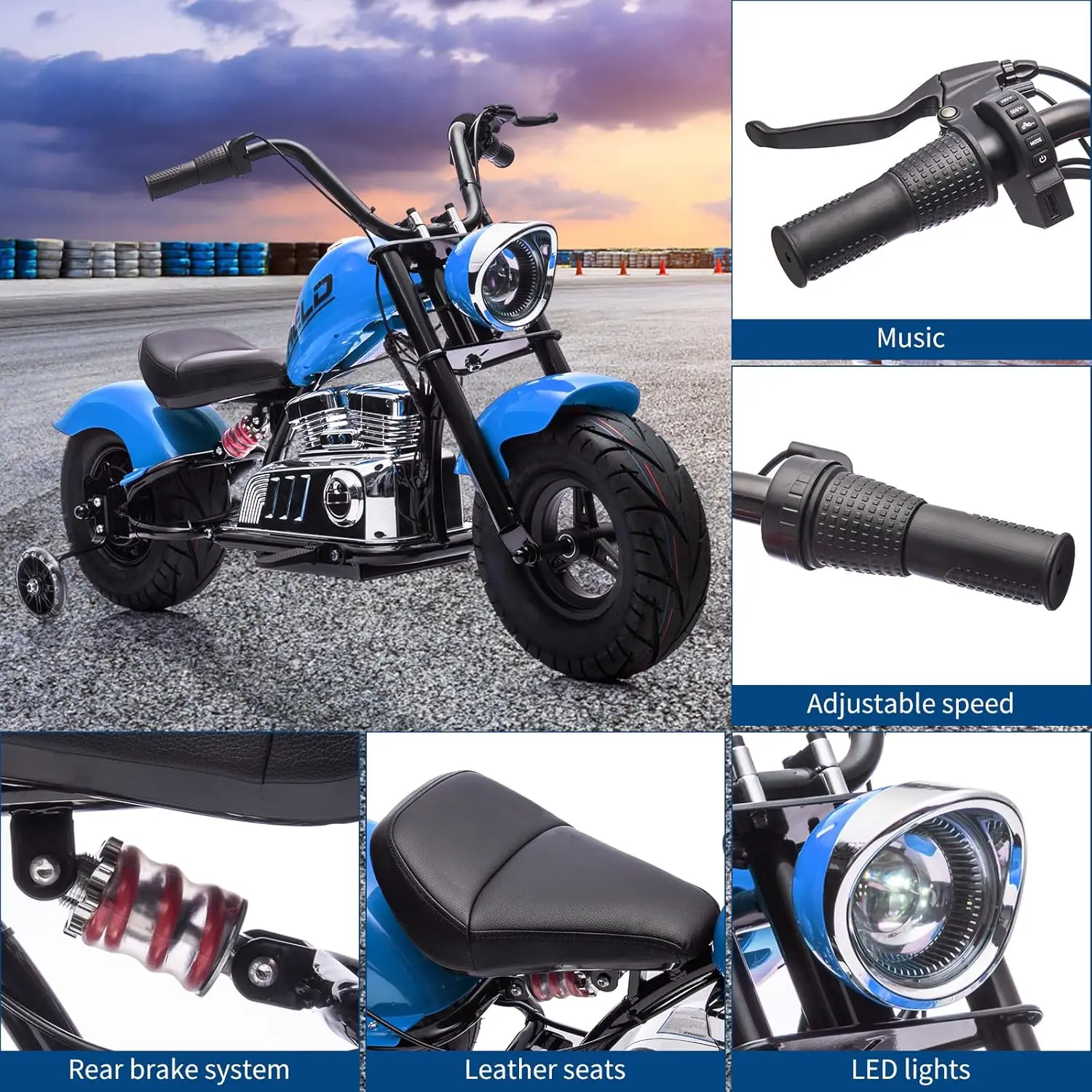 子供用電動ダートバイク 36V 350W、最高速度15.5マイル/時、最大耐荷重150ポンド、3段階速度モード、ツイストスロットル、リアディスクブレーキ、乗用バイク