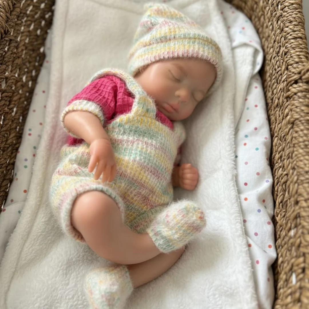 2 Zestawy Ubranek/13-calowa Lalka Reborn z Otwartymi Ustami Luna Soft Bebe Reborn z Silikonu, Dziewczynka z Malowaną Skórą, Ręcznie Robione Lalki Reborn z Silikonu