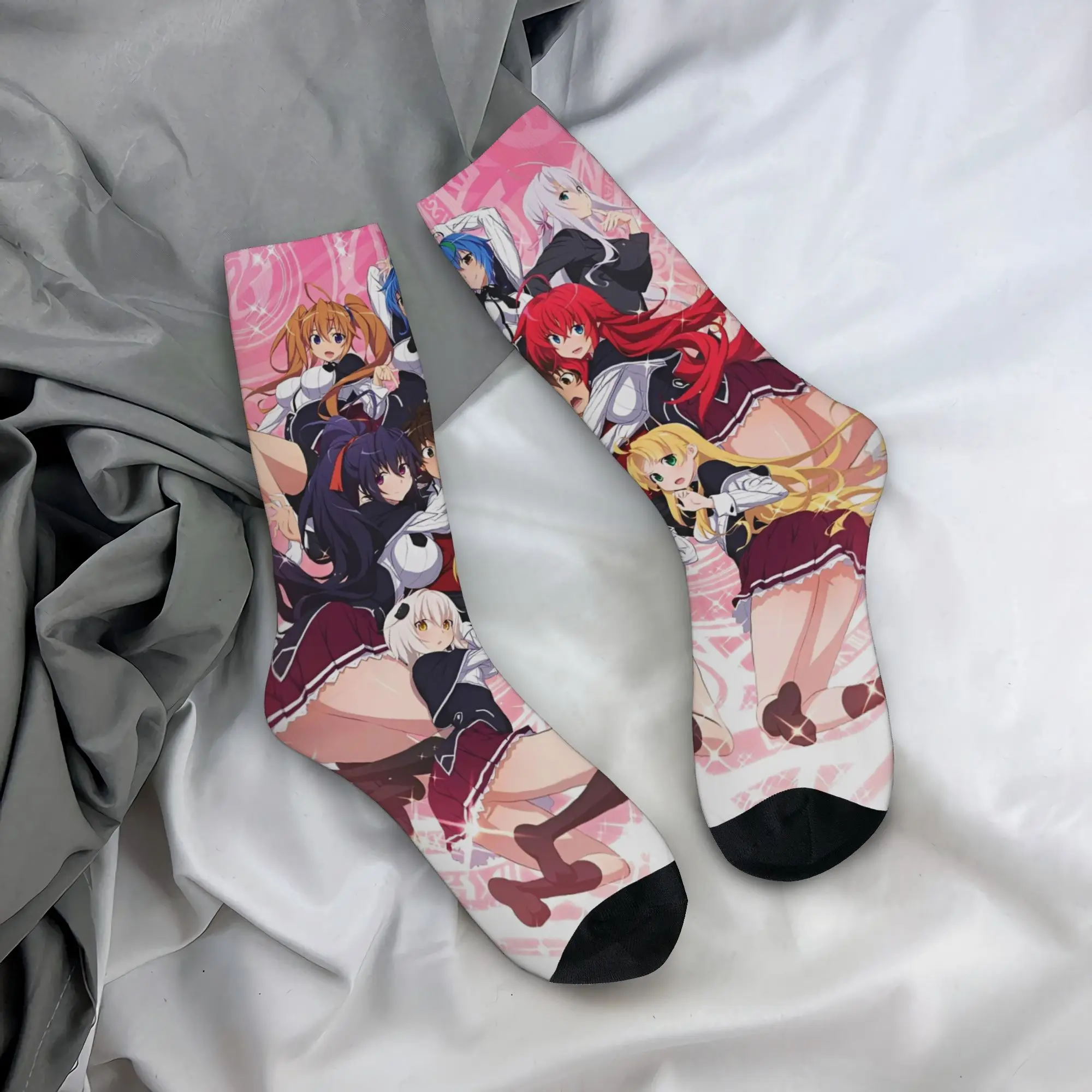 High School DxD Anime Socks  Pattern Stockings Anti-Slip Adults Men Socks Quality Autumn Harajuku Climbing Socks