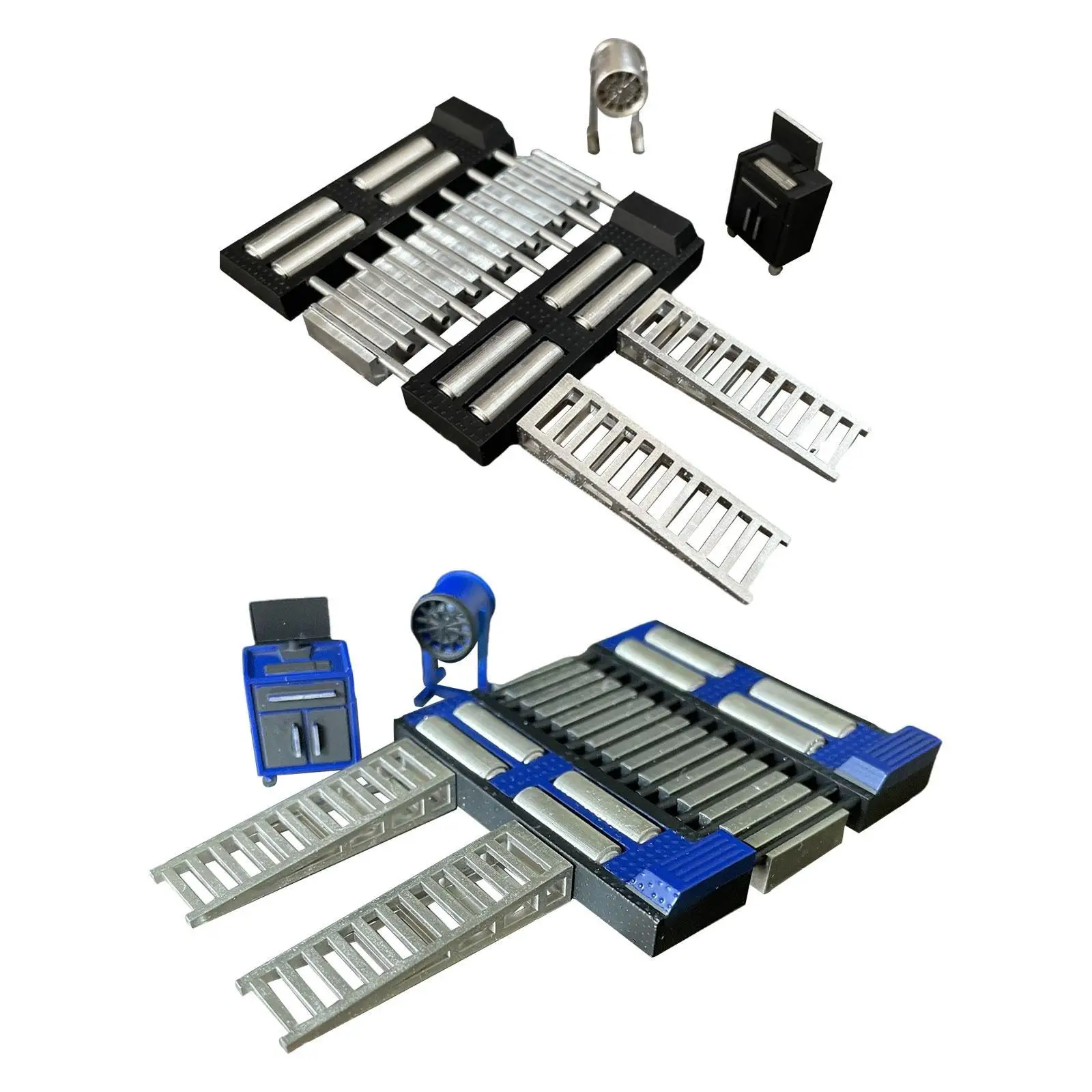 Juego de motores de caballos de garaje a escala 1/64, resistente, herramienta de reparación de automóviles, modelo de adorno, decoración de escena de Micro garaje en miniatura realista