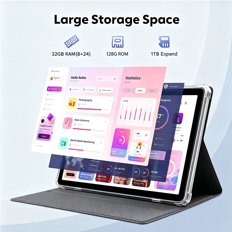 10.1 Inch Tablet Android 16 8-Core Tablets 32GB(8+24)+128GB 1TB Expansion 7000mAh WiFi 5 5MP+8MP Keyboard Mouse PC PAD Set