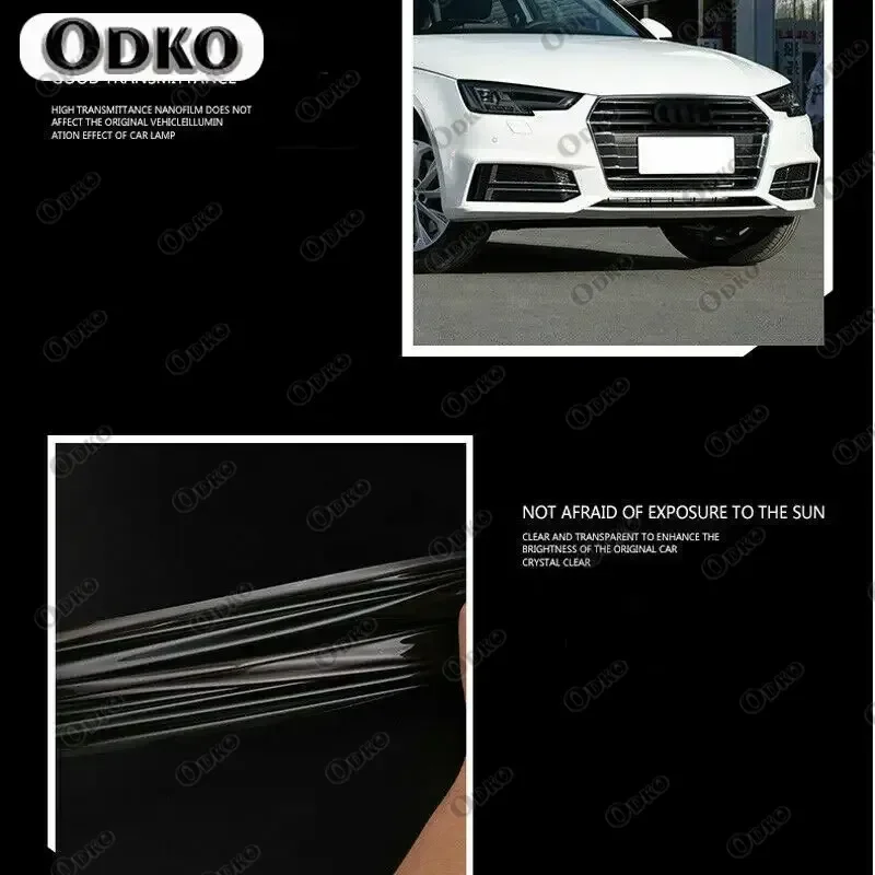 New Car LH+RH Smoke TPU Headlights Protective Precut Film Sticker Cover Trim Fit For Audi Q2 - Image 4