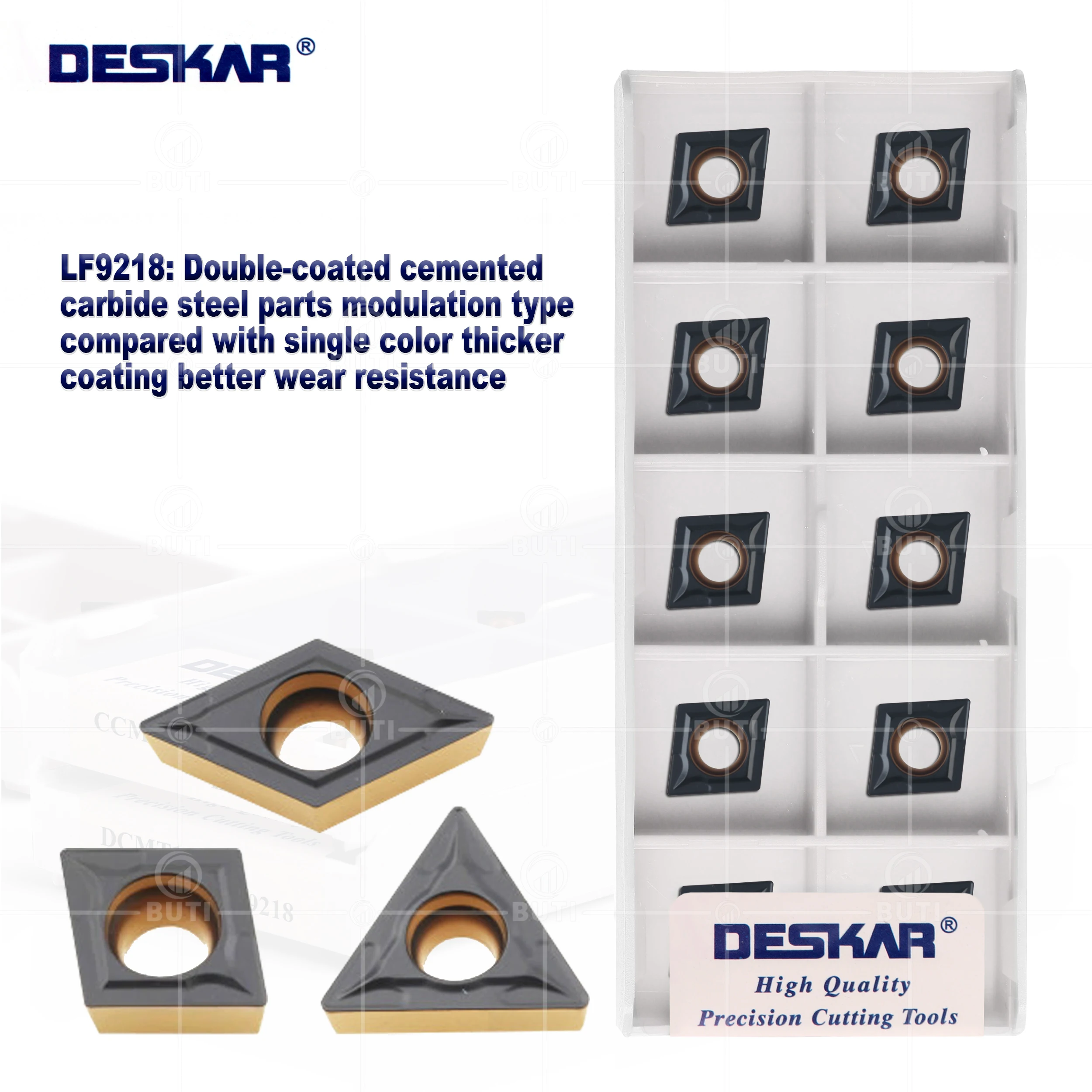Deskar-cnc Lathe Cortador Inserções de Carboneto Lâminas Internas para Peças de Aço 100 Original Ccmt06 Ccmt09 Dcmt11 Tcmt11 Lf9218
