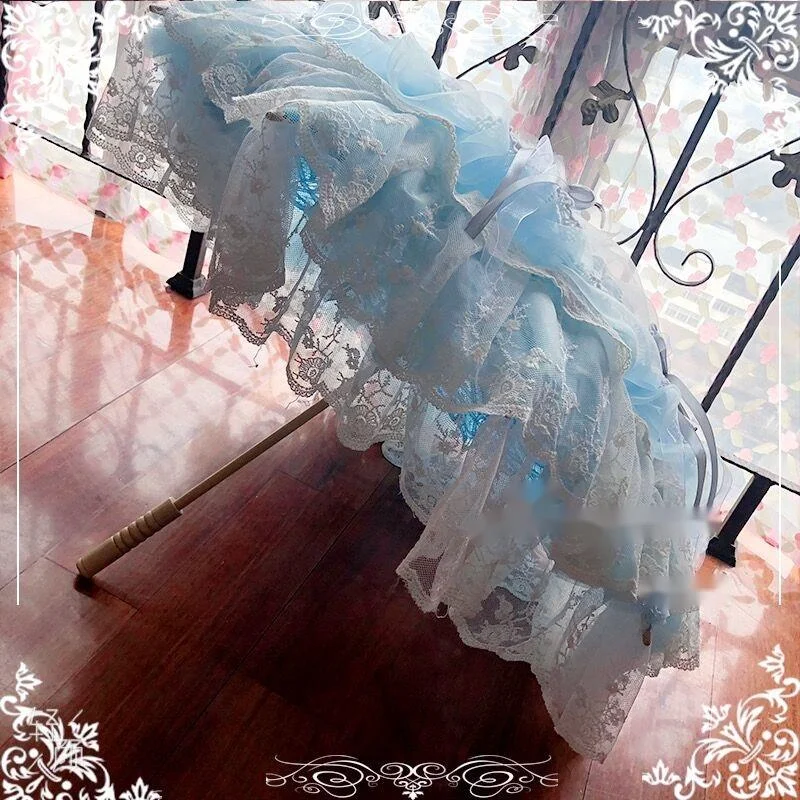 2026 New Flower Marriage Versailles Parasol Rococo El Principito Lolita Handmade Party Lace Umbrella Spring Flower Feast