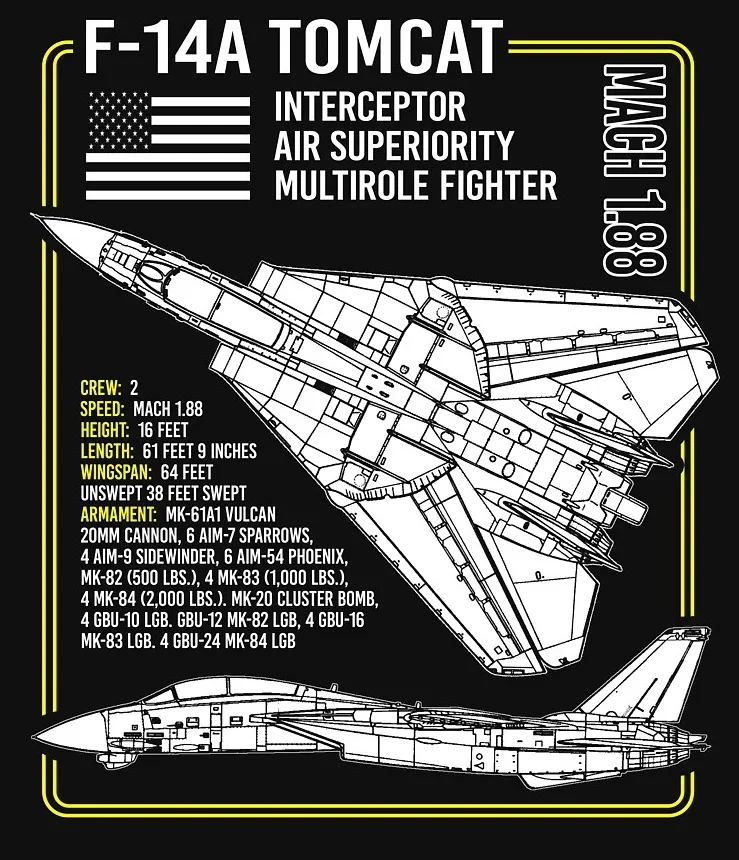 

Naval F-14 Tomcat Fighter Blueprint T-Shirt 100% Cotton O-Neck Short Sleeve Summer Casual Mens T-shirt Streetwear