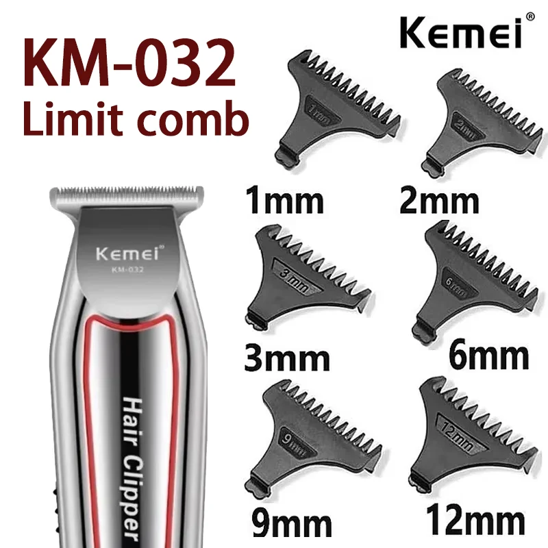 Kemei 6-teiliges Set Original KM-032 Haarschneidemaschinen-Aufsatzkamm Größenwechsel für Friseure 1/2/3/6/9/12mm