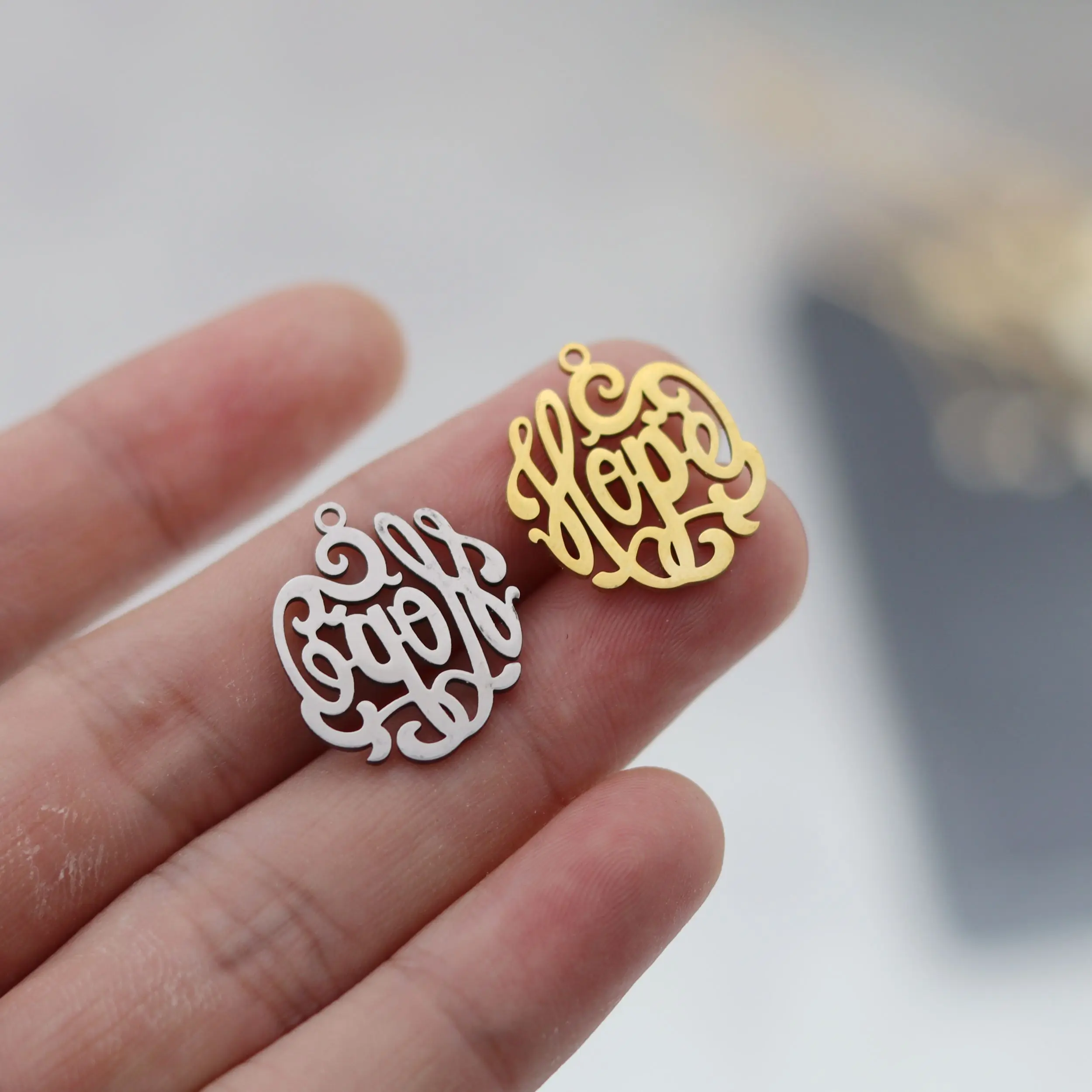 3pcs DIY Amulets Lucky Messianic Biblical Hebrew Charms Palestine Steel Pendant Fit Necklaces Bracelets Jewelry Making Supplies view 2