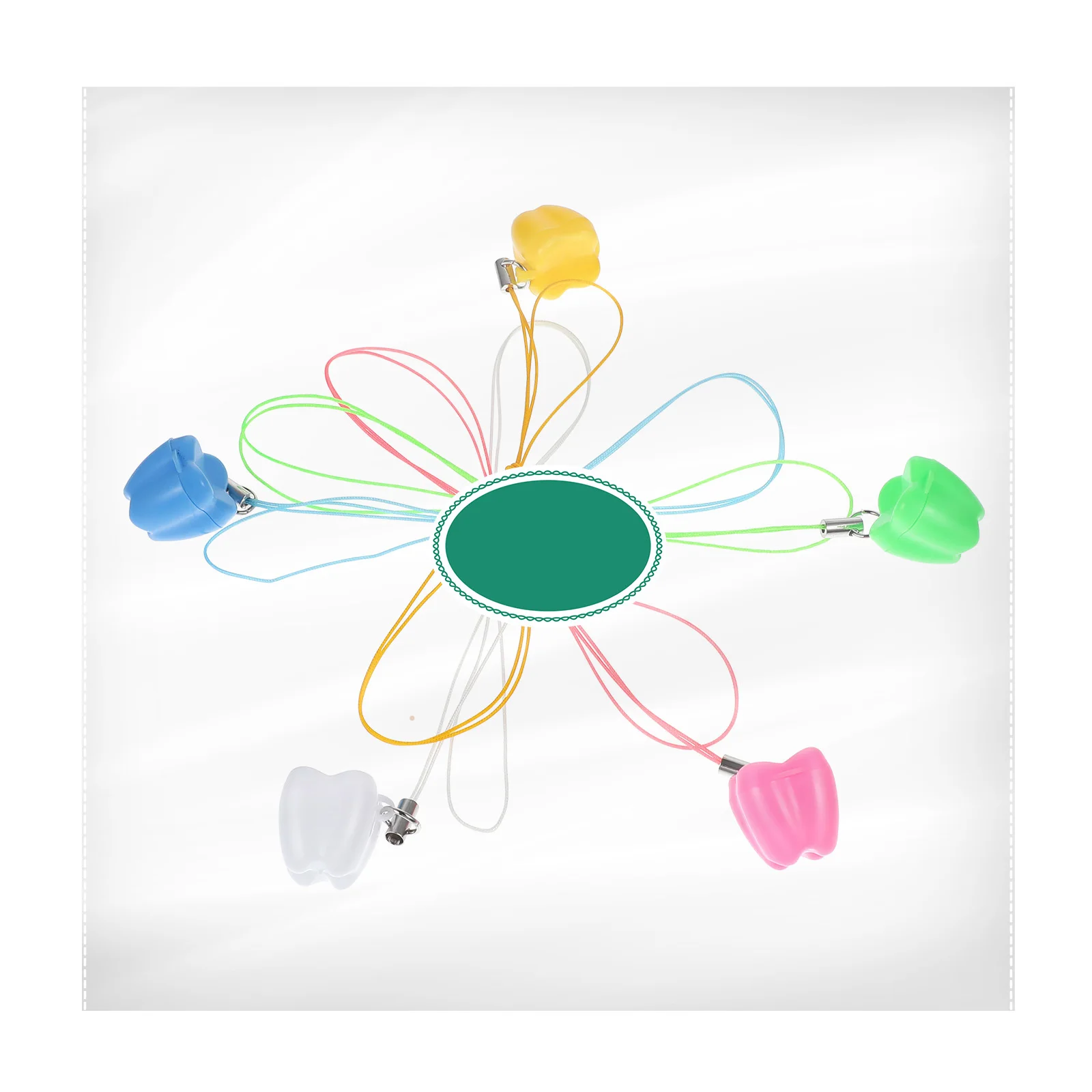 5 قطعة صندوق توفير أسنان الحليب حاوية تذكار الطفل لقلادة طفل شكل الأسنان تصميم آمن سطح أملس حامل أسنان الطفل