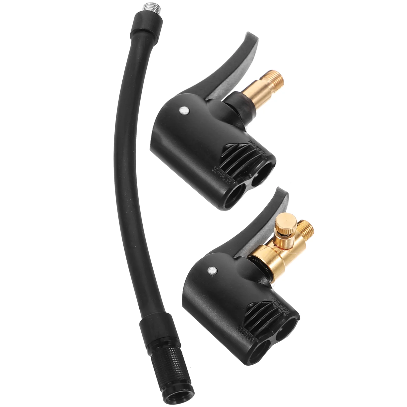 2 Pcs Car Air Pump Conversion Nozzle Two-in- Screw-on Adapter Quick-clamp Quick-connect American Method Cars Style Bike