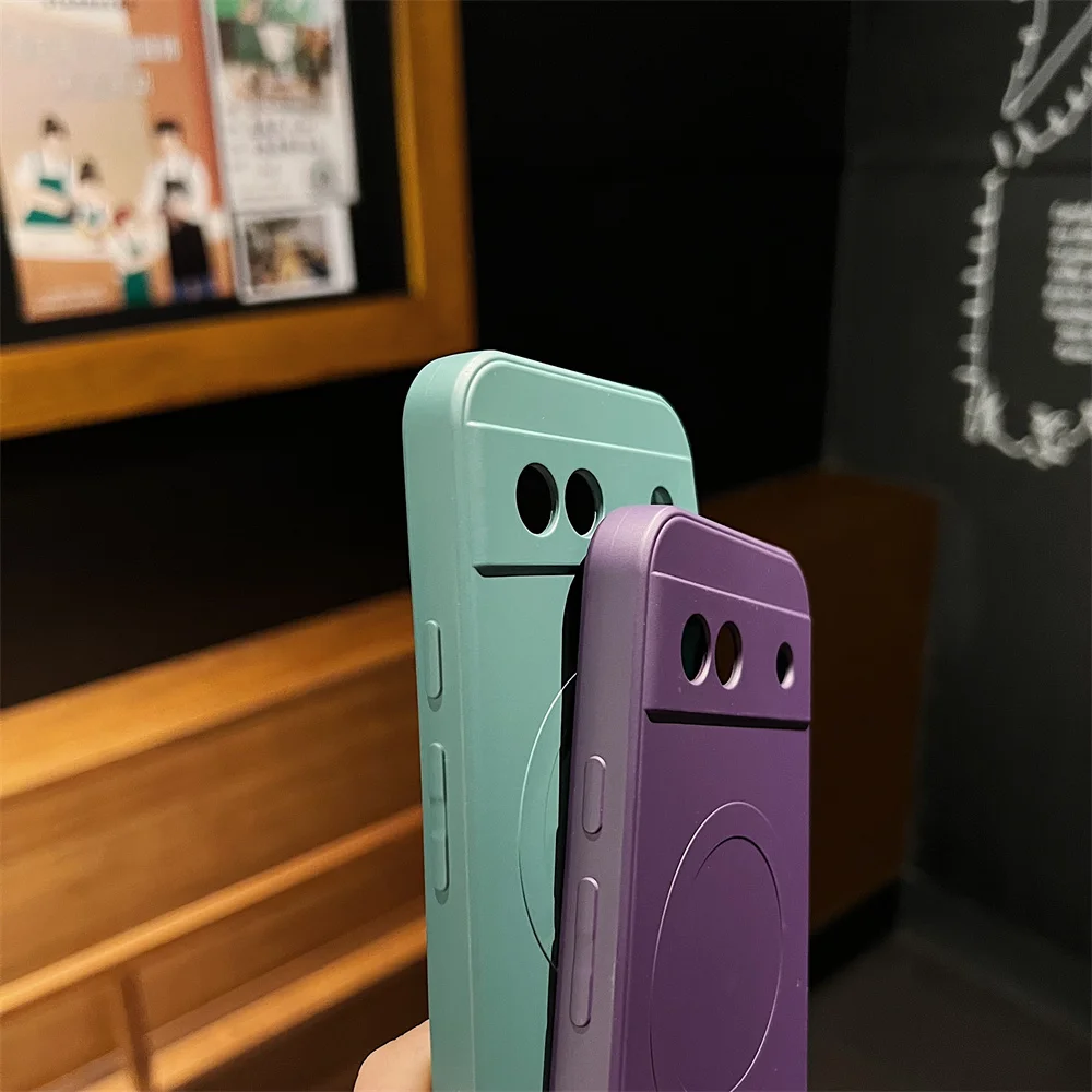 Luxury Liquid Silicone Case For Google Pixel 8A 7A Magnetic For Magsafe Wireless Charge For Google Pixel 7A 8A Shockproof Cover