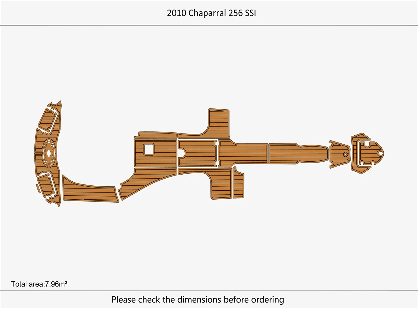 

2010 Chaparral 256 SSI Плавательная платформа Кокпита Лодка EVA Пена Тиковая палуба Напольный коврик