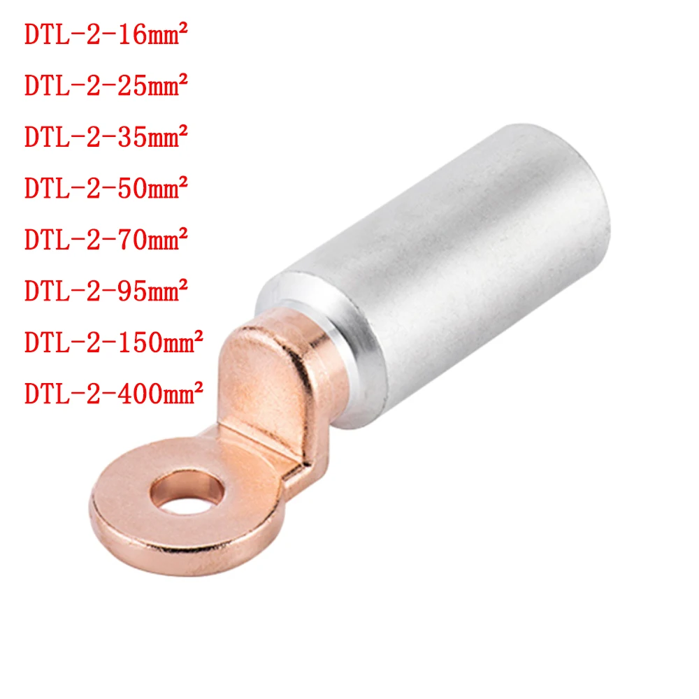 

DTL-2 Copper-Aluminum Terminal 16mm²/25mm²/35mm²/50mm²/70mm²/95mm²/150mm²/400mm² Round Cable Aluminum Connector Terminals