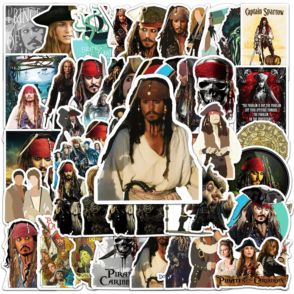 10/30/50pcs Classic Disney Movie Pirates of the Caribbean Stickers Cool Graffiti Sticker Decoration Phone Laptop Luggage Decals