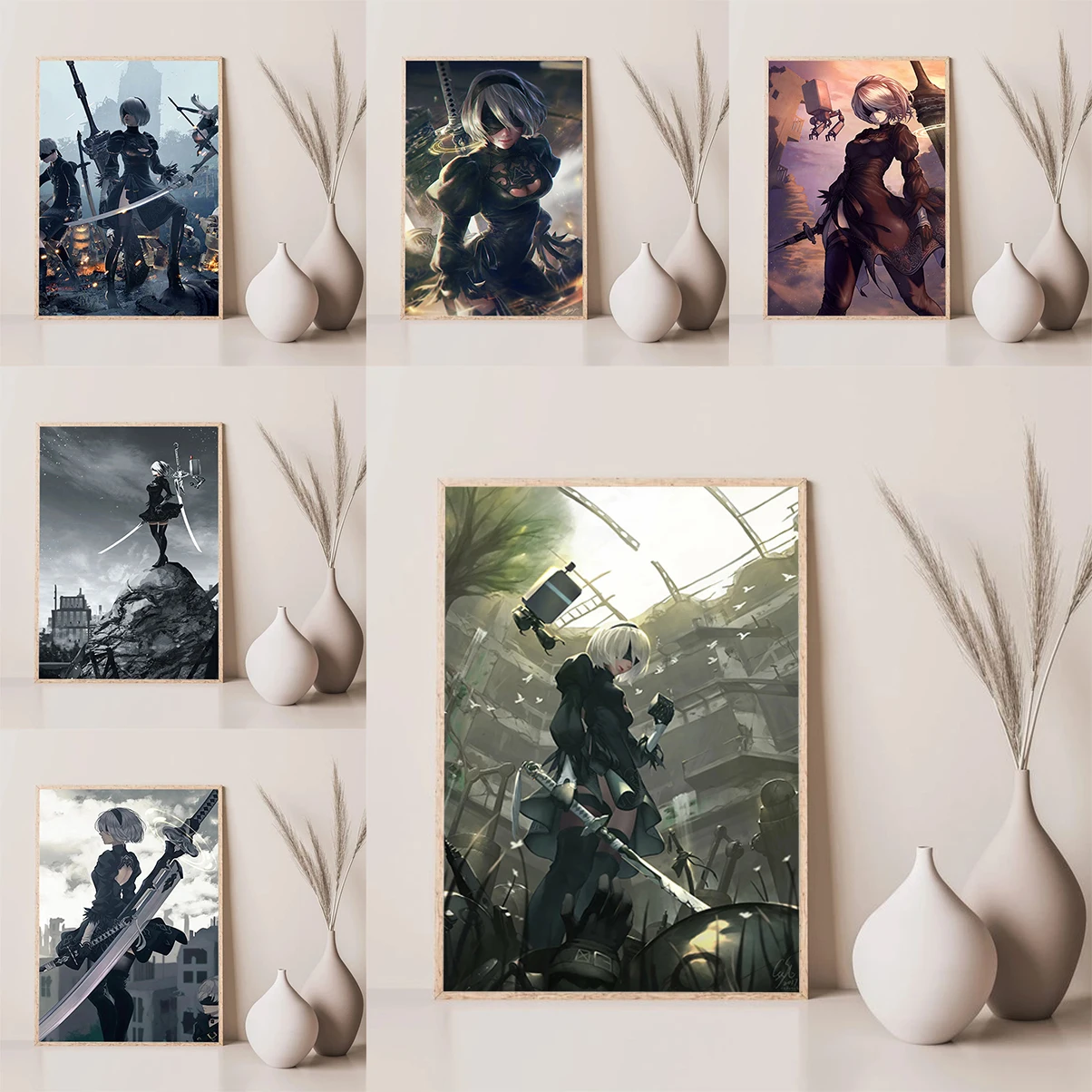 NieR Automata Game Poster Wall Decoration for Home Decorations for the Room Large Paintings Modern Living Room Decoration Canvas