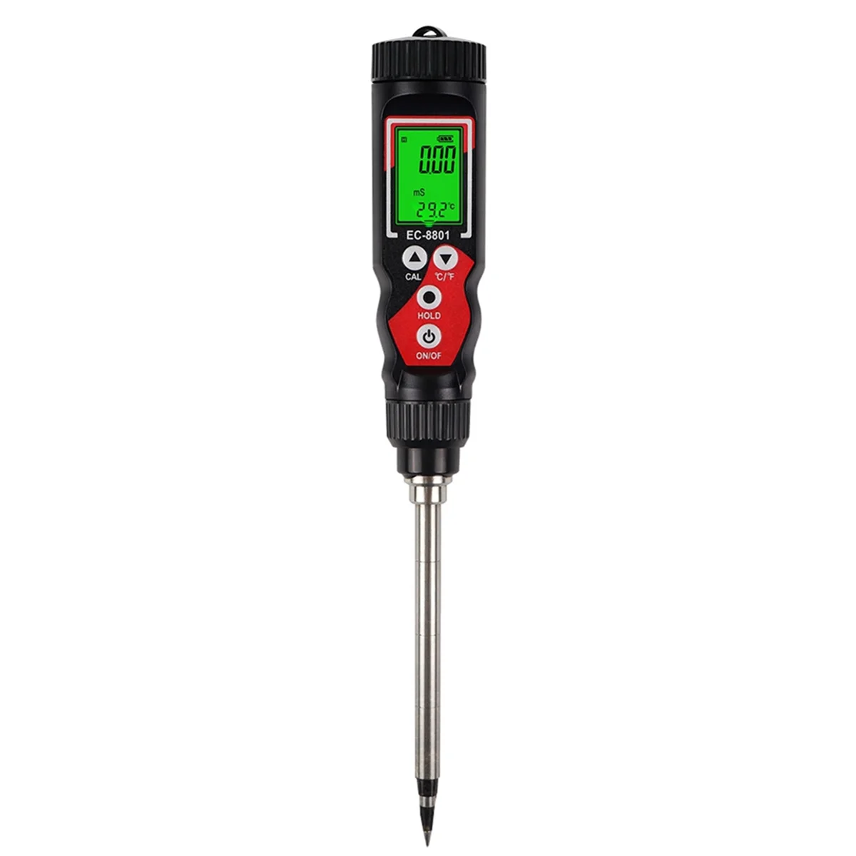 EC Soil Detector Digital EC Temperature Soil Tester Electrical Conductivity Soil Meter for Potted Plants Garden