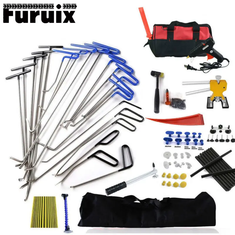 Furuix Hand Tools Ding Dent Repair Rods Professional Paintless dent remove for Hail Removal Big Kit